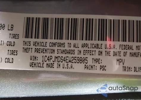 2014 Jeep Cherokee Limited z USA, uszkodzony, nr VIN 1C4PJMDS4EW259805